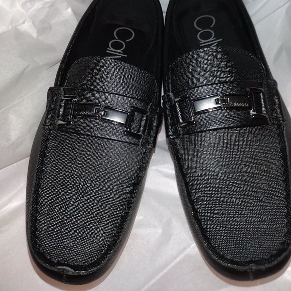 NWB/ CALVIN KLEIN, MAGNUS, BLACK LEATHER LOAFERS, MEN/ SIZE 8.5 main image 14